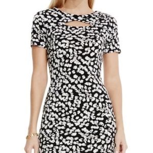 Vince Camuto Women’s Black White Floral Cutout Dress Size Medium Short S…